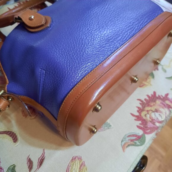 Vintage Dooney & Bourke Norfolk Hand Painted Violet Purple Satchel - Picture 5 of 15